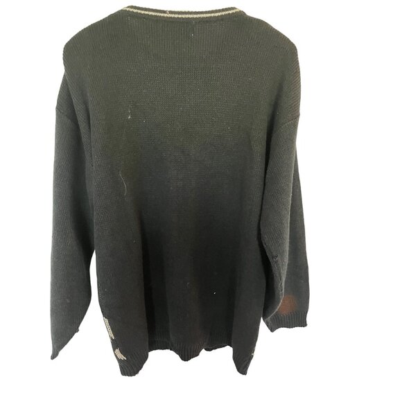 VINTAGE Shenanigans Black and White Patterned Sweater SZ M - Picture 2 of 6